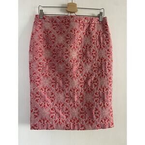 Women's MODA International Christmas Holiday Skirt Size 8 Candyland Pink Red